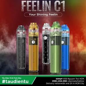 🔋☁️🌬️Trọn Bộ Tẩu Feelin C1 30W 1000Mah Nevoks Vape Pod System Kit Hút Salt Nic Màu Xám Grey Color